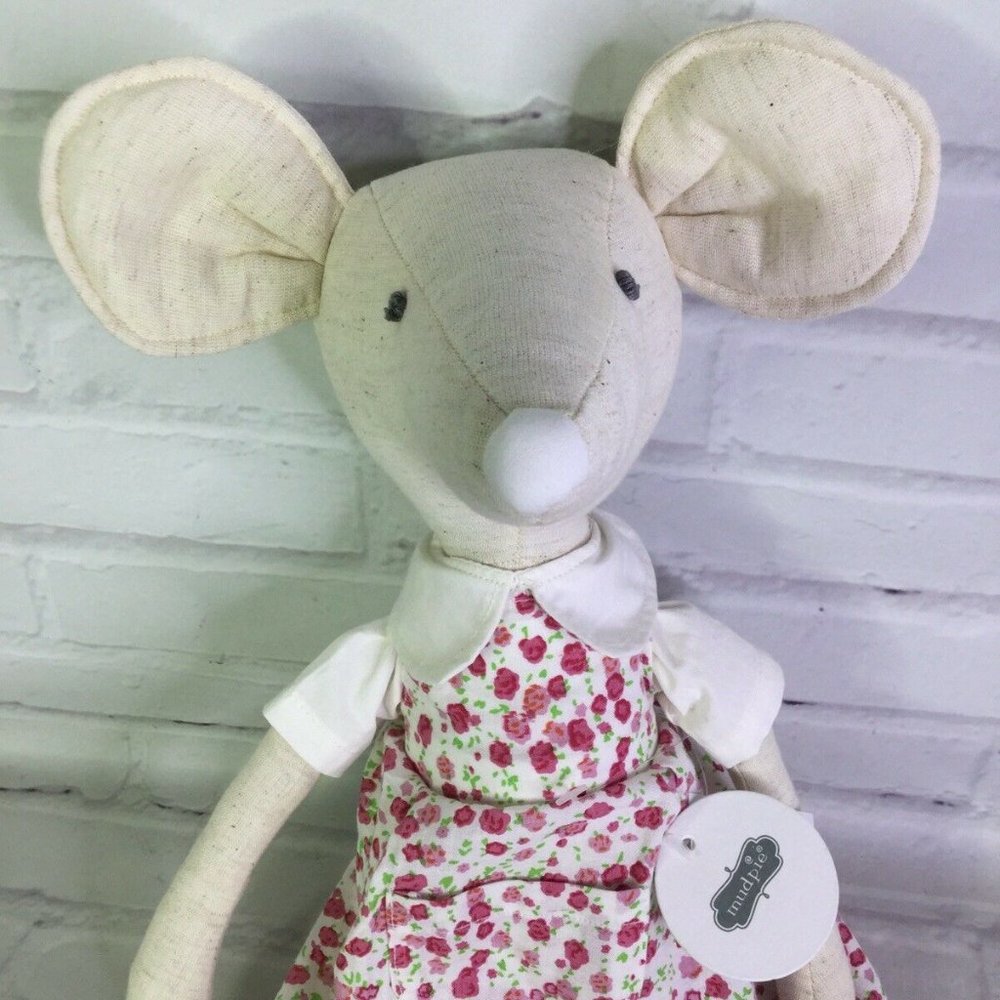 Mud Pie Whimsical Mouse Girl Plush Stuffed Animal - Picture 2 of 9